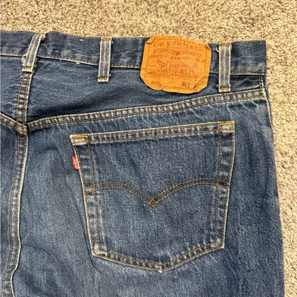 Vintage Levis 501 Jeans Mens 42x34 Blue Button Fly Original Made In USA 1980s‎ *